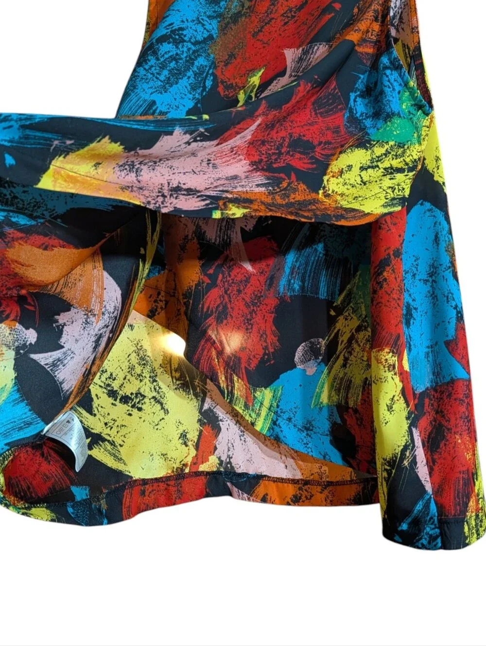 J. Jill Jack Abstract Print Tank Top Medium Colorful Asymmetrical Hem